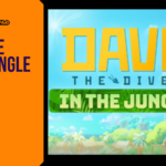 Editorial feature graphic for Dave the Diver DLC presenting the game title over a bright pixel-art underwater jungle background featuring Dave swimming alongside freshwater creatures, displayed next to the Game Launch Hub logo and "Dave the Diver: In the Jungle 2026 Preview" headline.