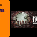 Promotional banner for The Mound: Omen of Cthulhu by GameLaunchHub, featuring a four-player expedition team surrounded by dark, creeping tentacles in a dense jungle clearing.