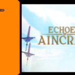 Promotional banner for Echoes of Aincrad by GameLaunchHub, showing the game logo over a bright, cloudy blue sky background featuring two large, vertical towers resembling fantasy swords.