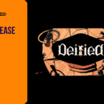 Promotional banner for the article "Deified Release Date 2026: 1.0 Launch, Relic Combat, and What to Expect" by GameLaunchHub, featuring the game's logo and dark fantasy artwork next to a solid orange sidebar on the left.