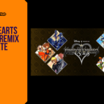 Promotional banner for the article "Kingdom Hearts HD 1.5+2.5 ReMIX Release Date 2026: The Saga Comes to Modern Consoles" by GameLaunchHub, featuring the game's official logo, diamond-framed character artwork featuring Sora, Donald, and Goofy, and a solid orange sidebar on the left.